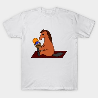 Horse with Waffle Ice Cream T-Shirt